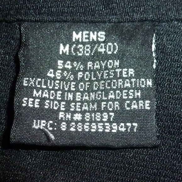 George Mens Embroidered Black/White Buttoned Short Sleeve Dress Shirt SzM(38/40) - Picture 5 of 7